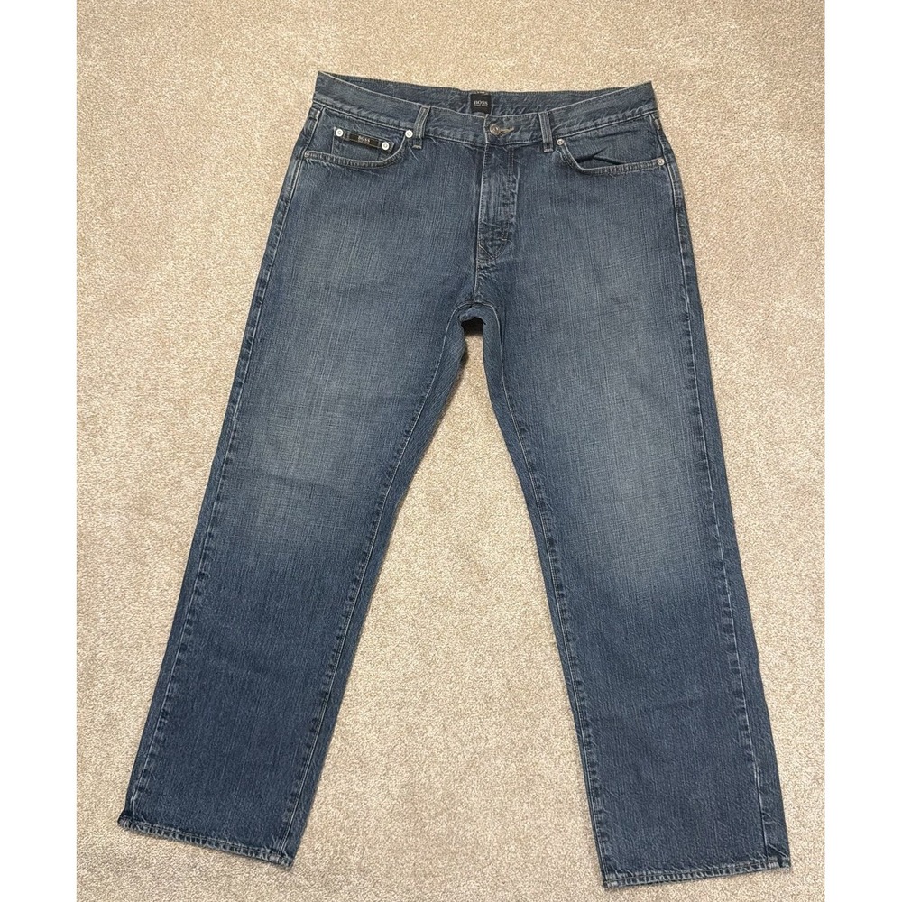 Hugo Boss Texas Jeans Men's Size 36x31 Blue 100% Cotton Straight Denim Designer
